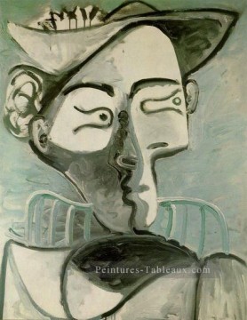  assise - Femme assise au chapeau 1962 Cubisme